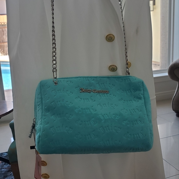 Juicy Couture Blue Embossed Shoulder/ Crossbody Bag - Picture 2 of 4